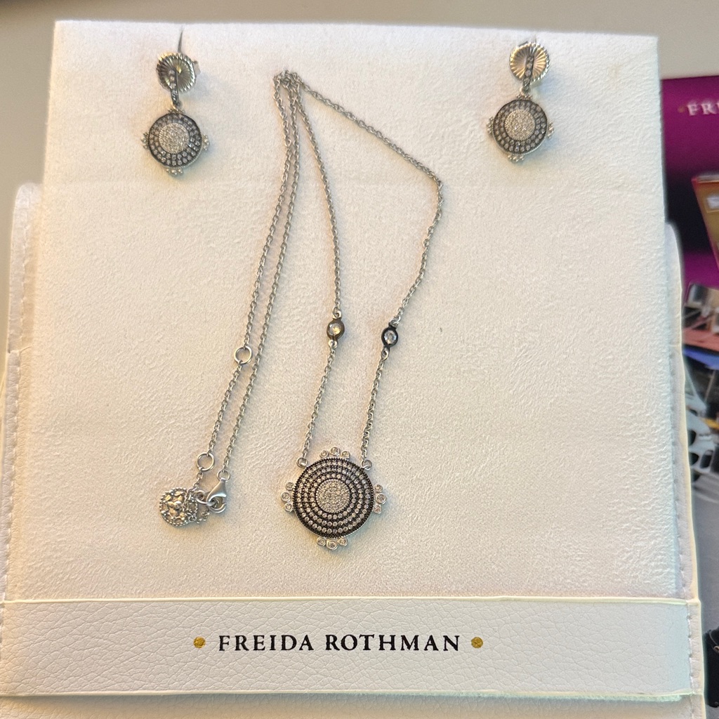 Freida Rothman Silver Earrings And Necklace Set 199$
